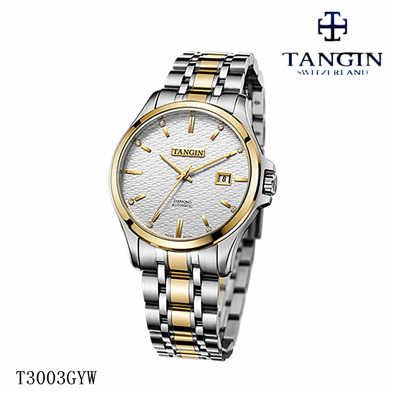 瑞士tangin天珺手表 全自动正品18K金表机械男表T3003GYW日历3003