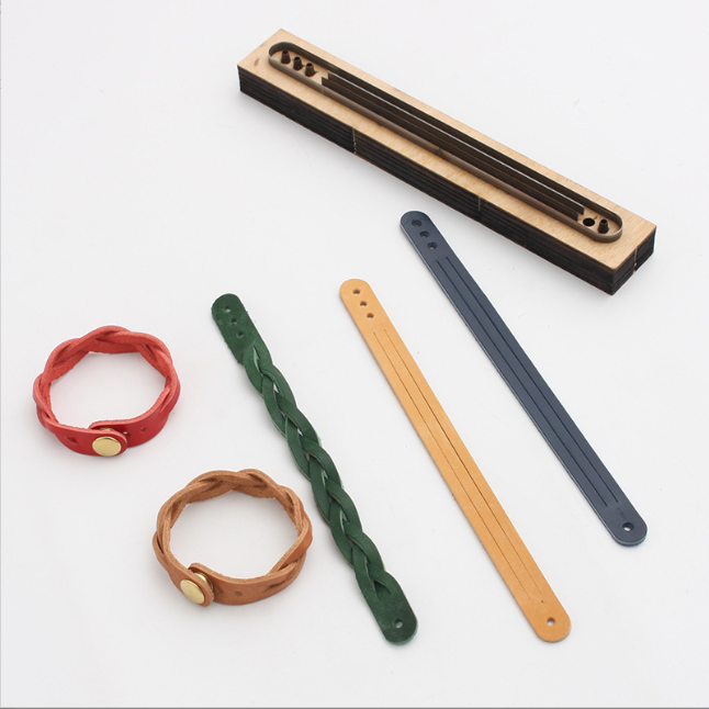 三股手链下料刀模 日本刀材质+木板 手 工DIY皮革皮艺裁皮模板