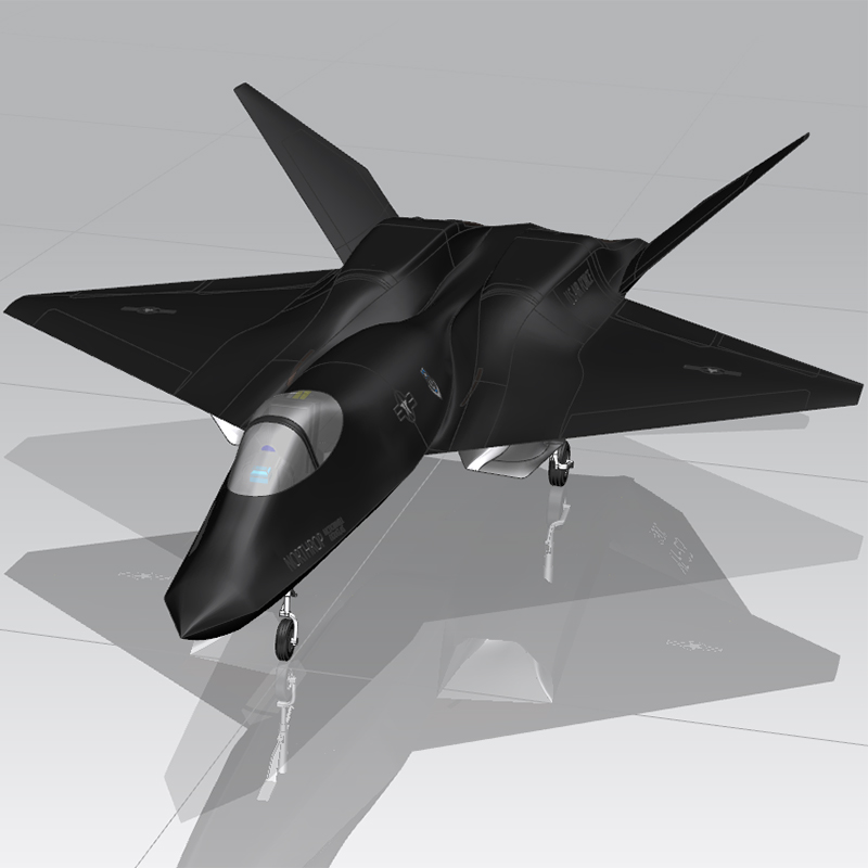 YF23隐身战斗机高仿真飞机航模型三维立体文件成品多种格式可转换