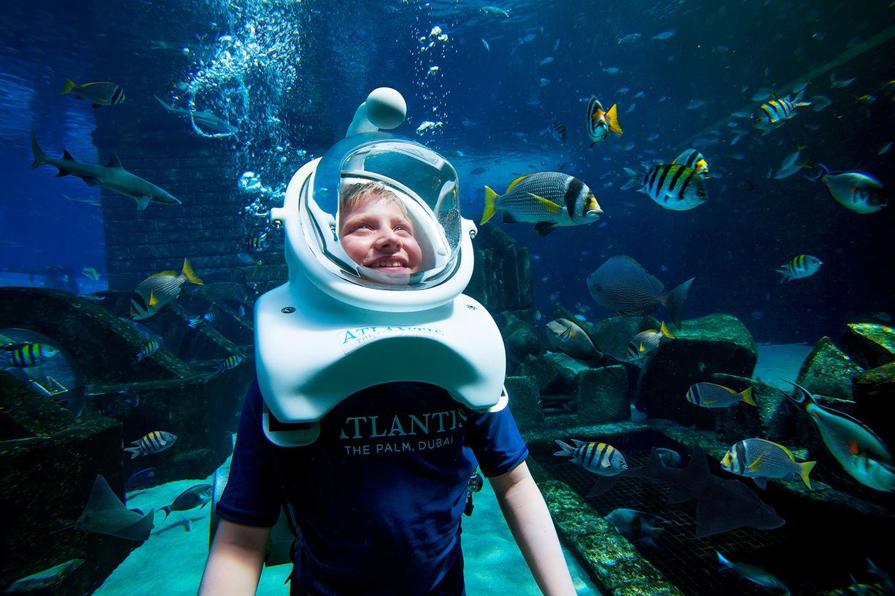 【海底探险 水下漫步】迪拜棕榈岛亚特兰蒂斯水族馆鲨鱼奇幻体验