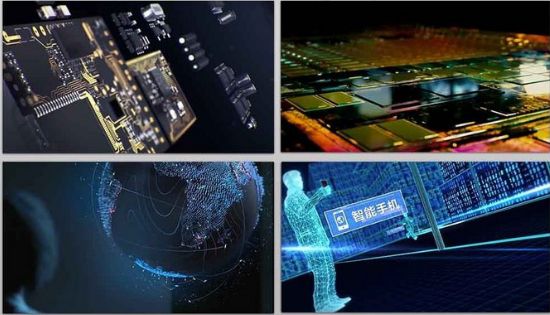 未来商务风现代科技城市企业高科技芯片智能生产制造视频素材
