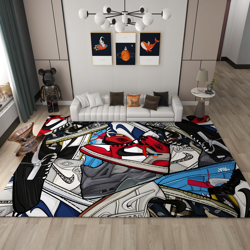 原创新款潮牌地毯客厅沙发茶几毯潮流男生房间电竞房卧室床边地垫