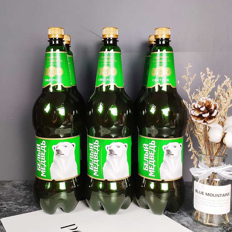 1.5升/桶俄罗斯进口大白熊图案啤酒贝里麦德维熊牌啤酒大麦酒整箱
