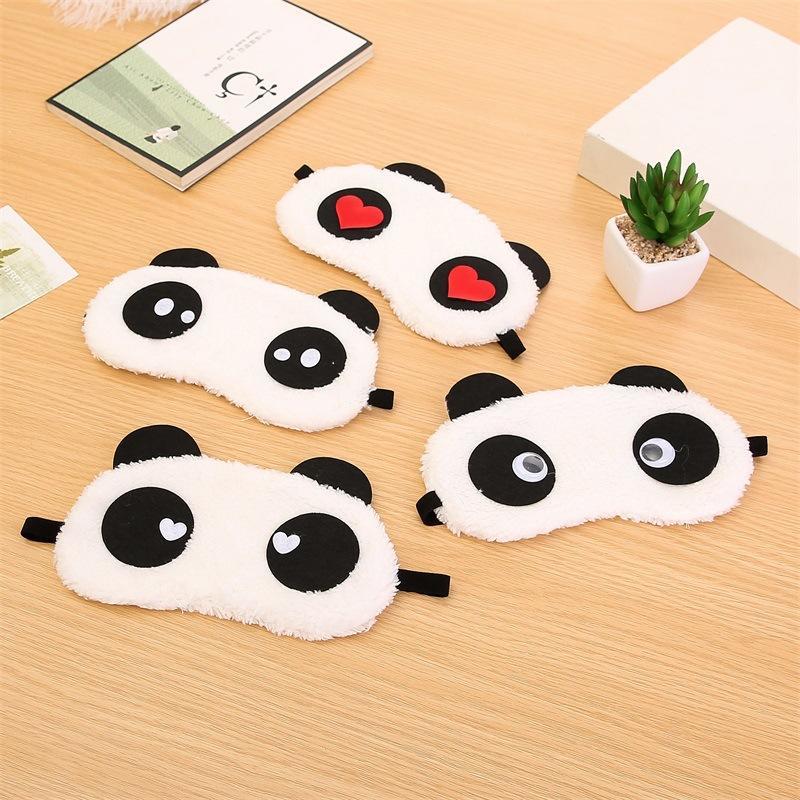 熊猫男女通用睡觉可爱独立包装创意表情布艺毛绒多款卡通眼罩