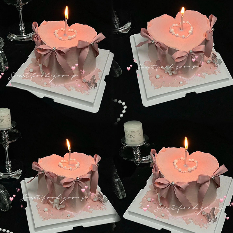 芭蕾风ins网红蛋糕装饰摆件蝴蝶结钻石丝带插件女生女神生日配件