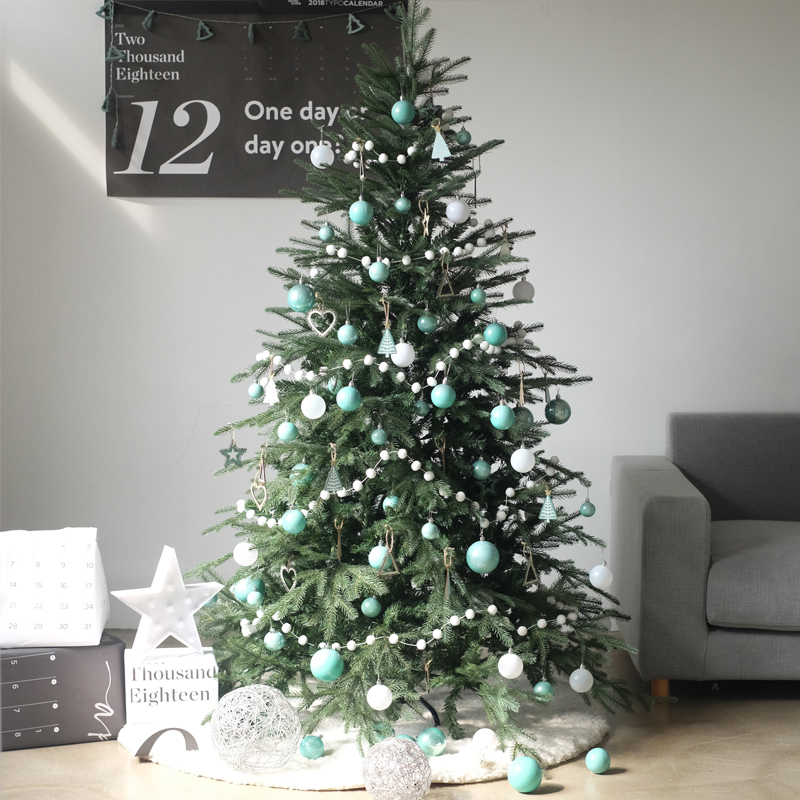 1.8米北欧INS风设计款蒂芙尼蓝圣诞树橱窗布置圣诞装饰气质套装
