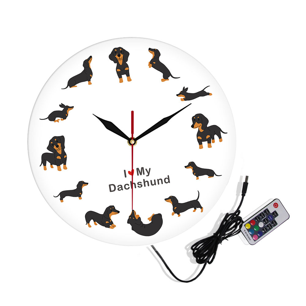 英国史宾格犬犬种 DIY 挂钟动物狗宠物时钟装饰创意钟表来图定制