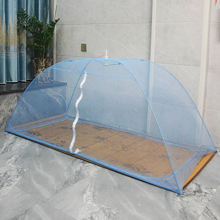 懒人蚊帐免安装带支架拉链雨伞型无底防蚊罩可折叠地上打地铺蚊帐