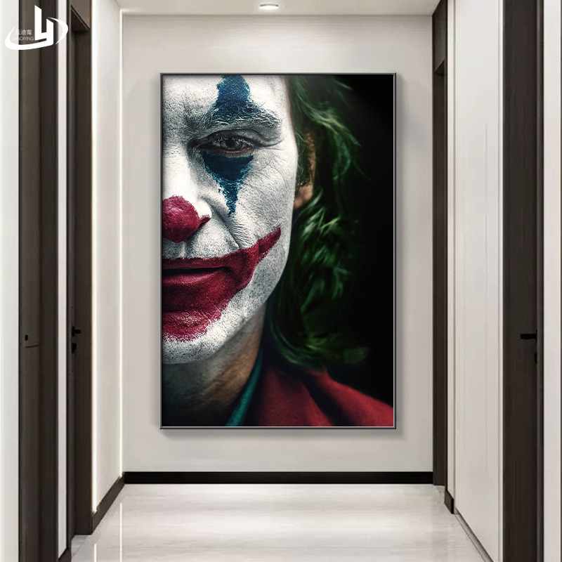 Joker小丑挂画酒吧KTV玄关装饰画电影海报客厅落地画酒店大气壁画