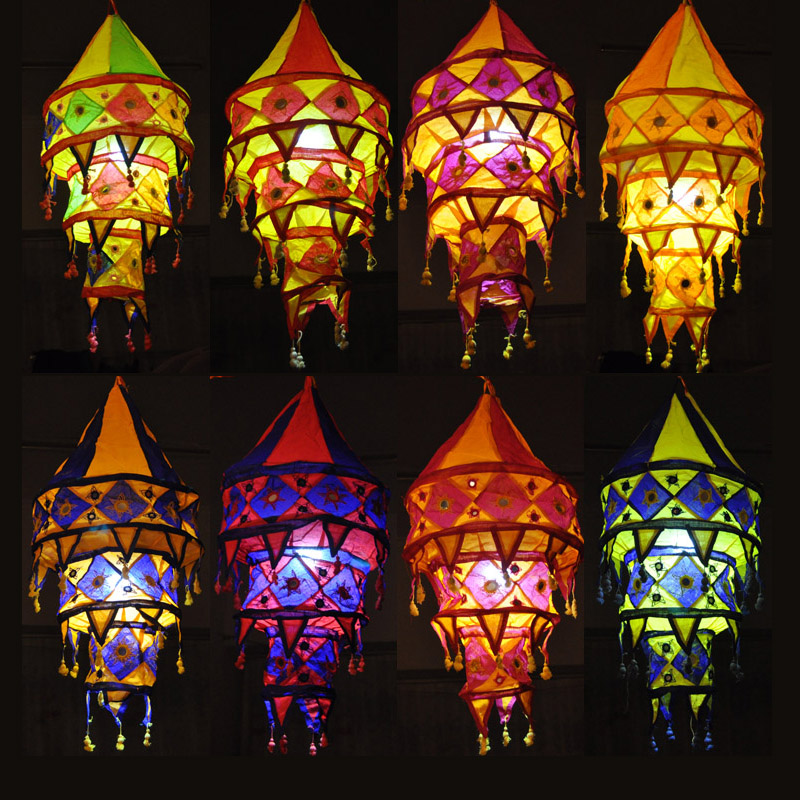 三层尼泊尔印度灯笼东南亚布灯笼酒吧旅馆灯笼中秋新年节日装饰灯