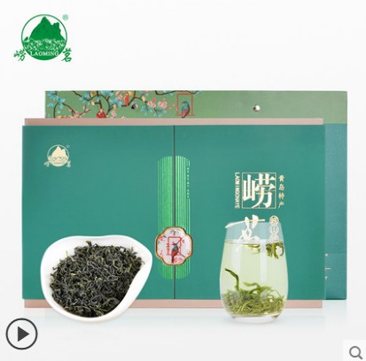 崂茗崂山绿茶2024新茶明前茶礼盒装山东青岛特级手工豆香高山绿茶
