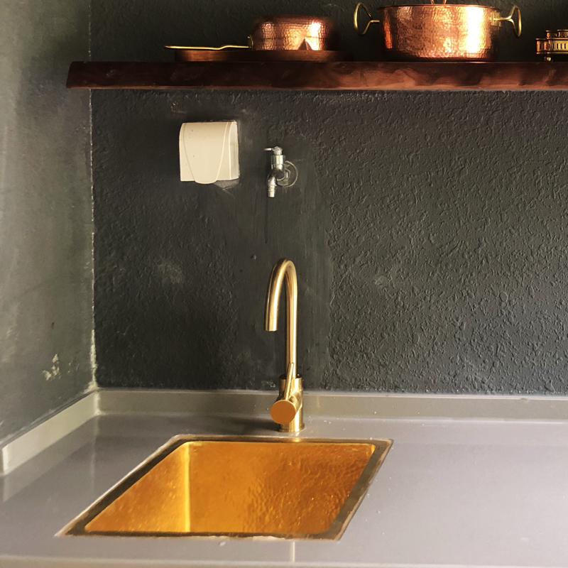 厨房洗菜盆单槽台下盆铜复古洗手盆法式卡莉斯塔金色不锈钢洗水池