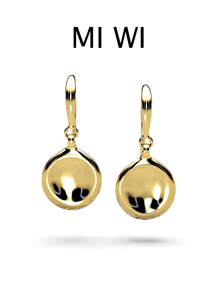 MIWI迷为灵感系列18K黄金亮面圆形耳饰O型金属圆片光弧面金耳环女