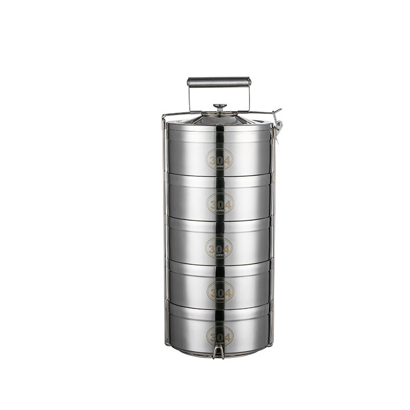 丹诗致远不锈钢保温饭盒桶多层超大容量14cm五层防溢盖