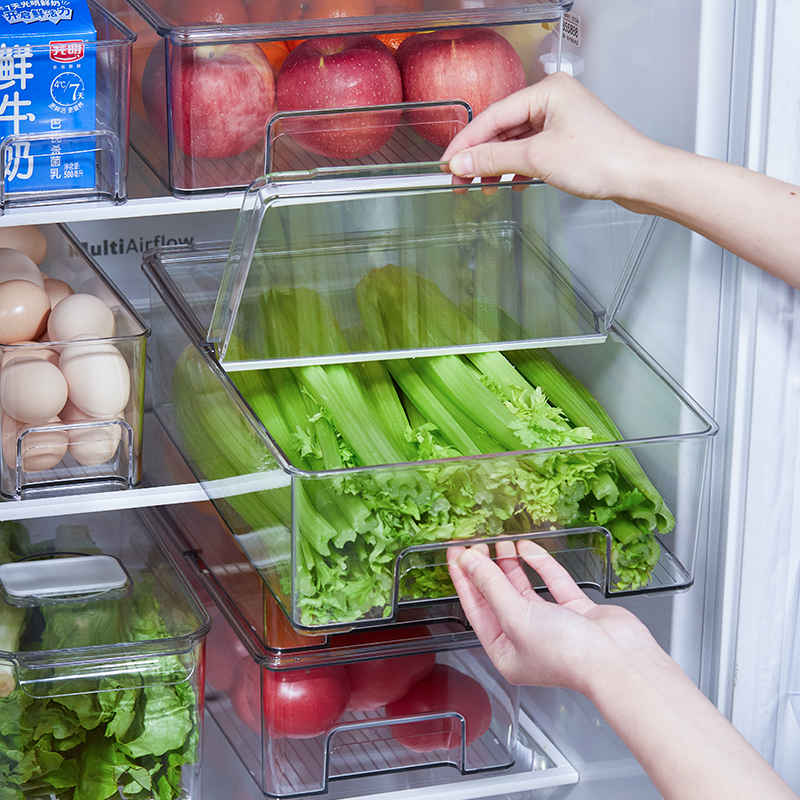 冰箱收纳盒透明抽屉式冷藏蔬菜水果保鲜盒饺子鸡蛋盒冰箱冷冻抽屉
