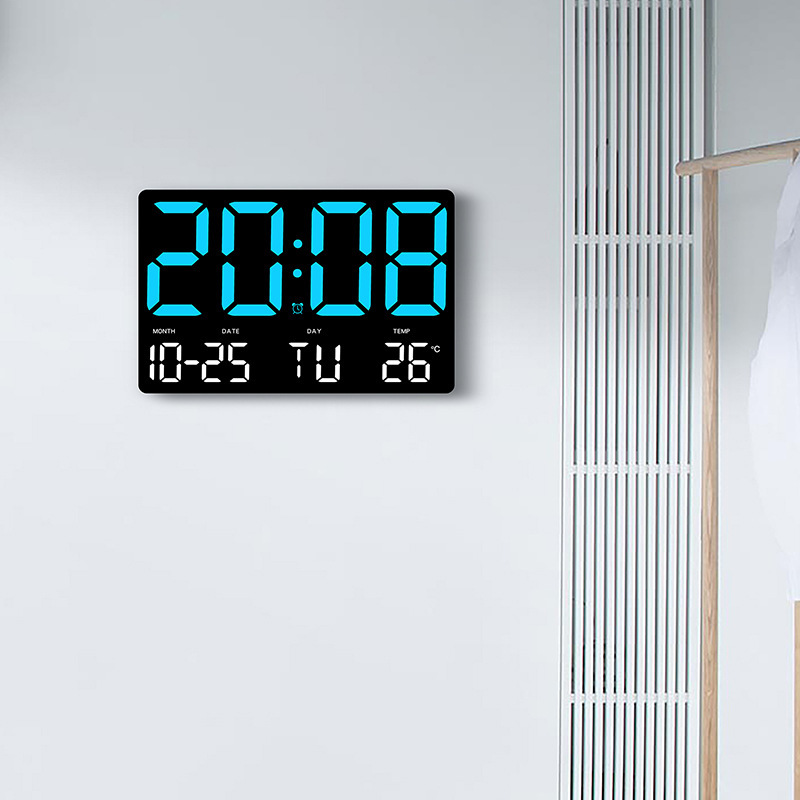 跨境大屏时钟简约风格客厅挂钟挂立两用时钟多功能闹钟0717