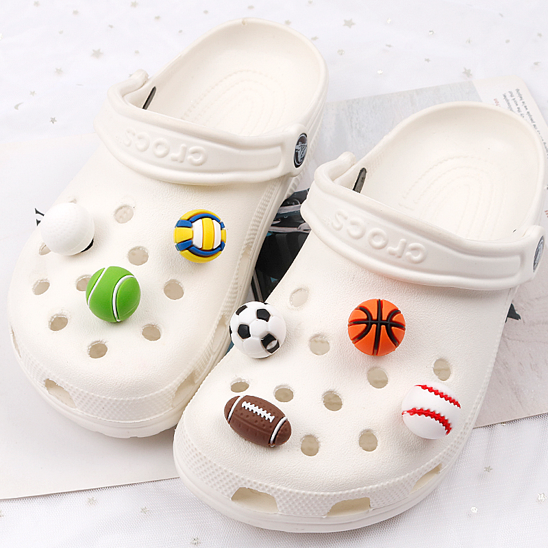 立体球洞洞鞋配饰适配crocs足球类鞋花鞋面diy装饰配件鞋扣可拆卸