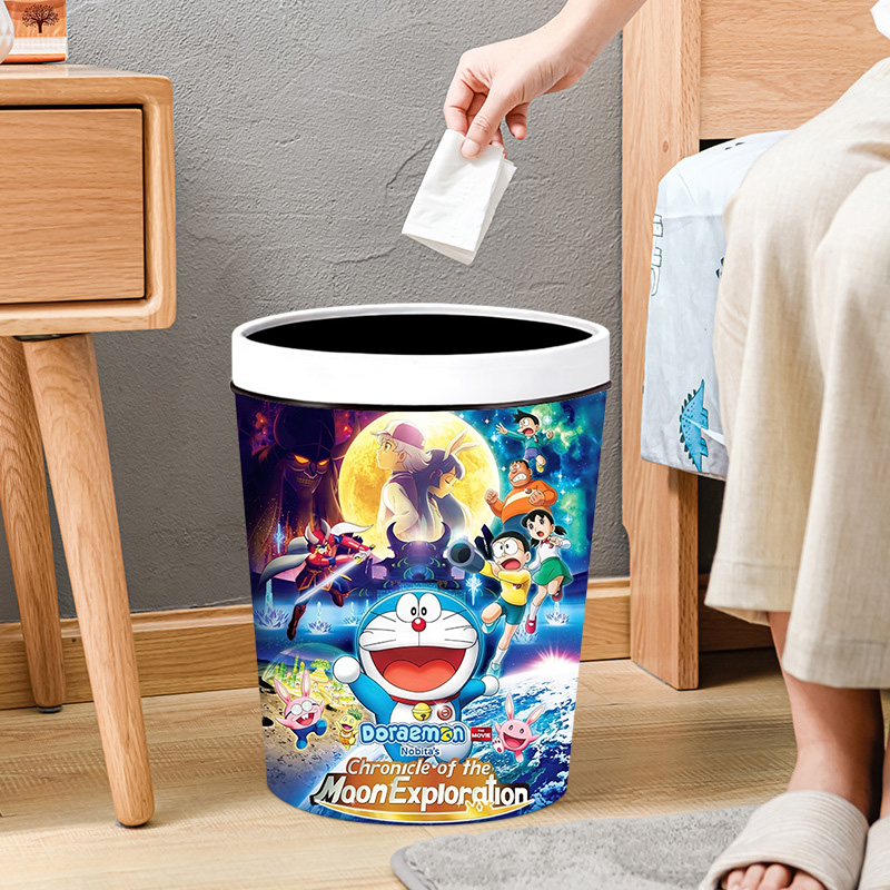 哆啦A梦垃圾桶创意动漫卡通可爱卫生桶家用客厅卧室儿童房间纸篓