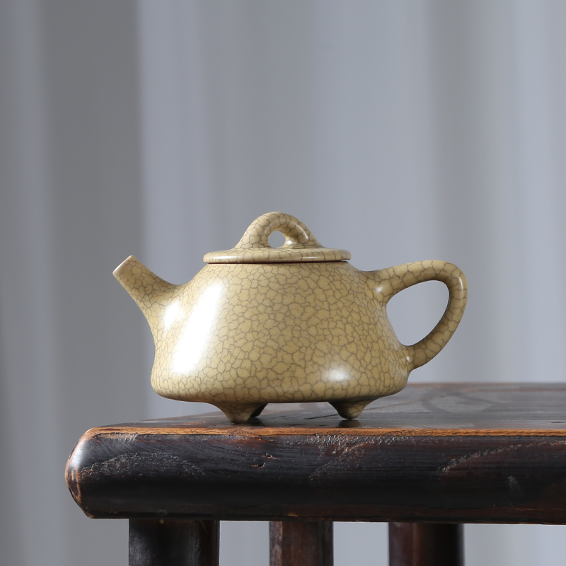 刘峰松纯手工传世哥窑开片茶壶陶瓷功夫茶具泡茶器家用日式单壶