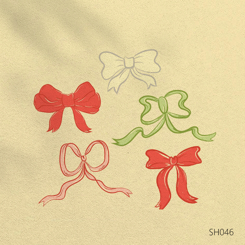 彩色蝴蝶结插图婚礼邀请函婴儿送礼手绘蝴蝶结图标素材图设计请柬