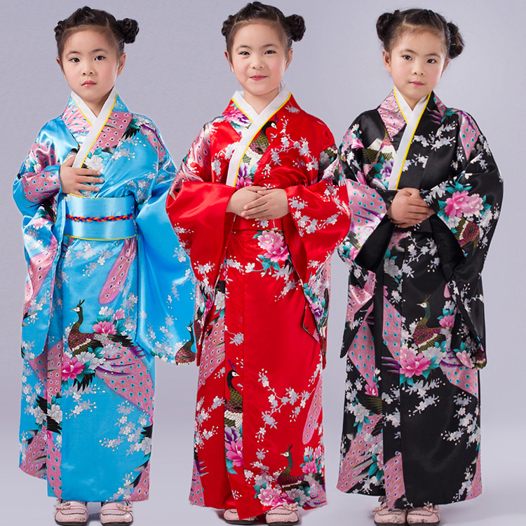 古装日本儿童男女和服振袖浴衣万圣节学生合唱演出舞蹈表演日式装