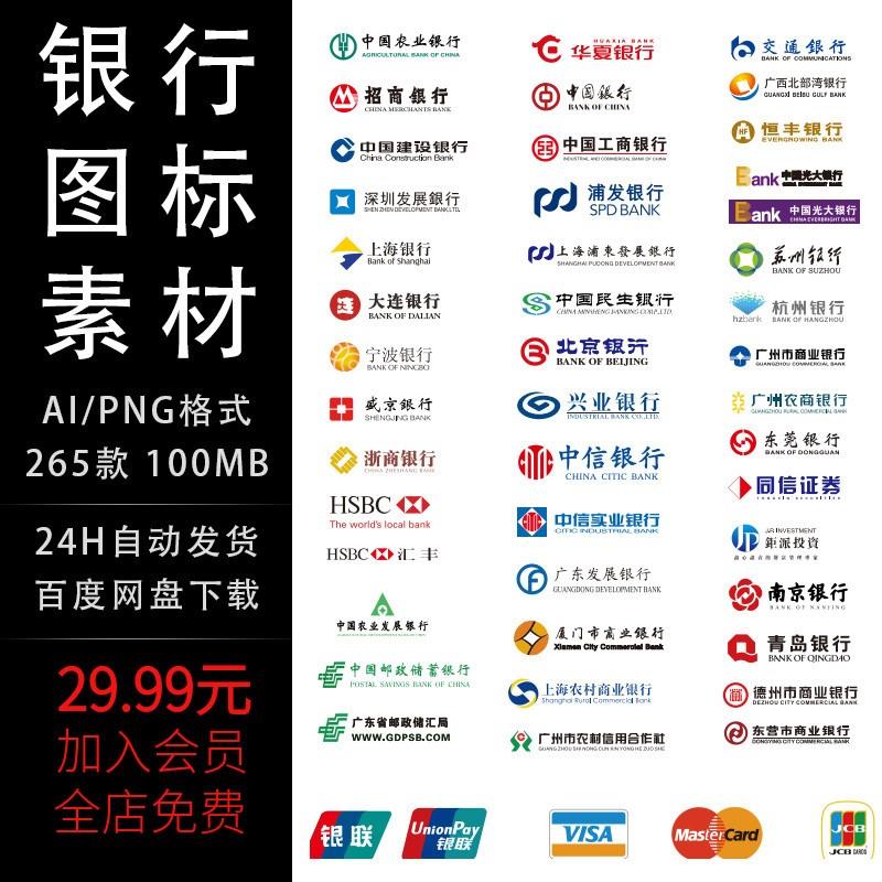 中国各大银行工商建设金融logo标志图标标志大全AI矢量PNG素材图