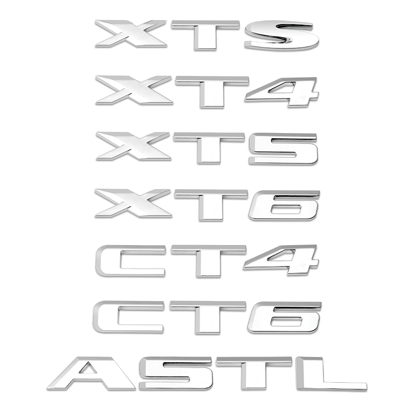 凯迪拉克排量CT4 CT5 CT6 ATSL XTS XT6 XT5后尾标银色车标改装贴