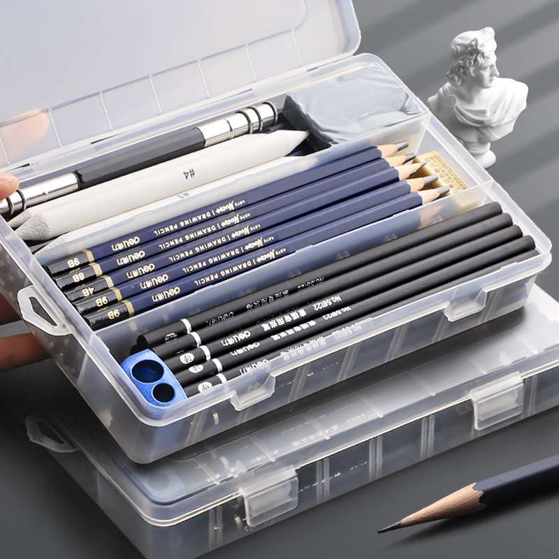 素描笔盒美术生画画绘画用品具套装大容量彩铅初中生画笔盒子铅