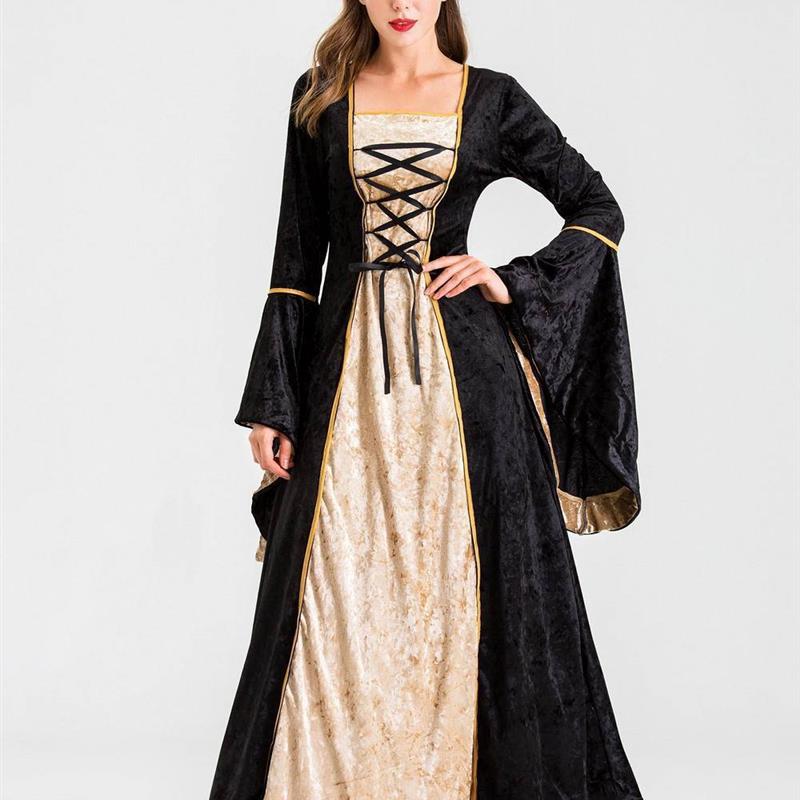 精选万圣节复古宫廷裙欧洲中世纪长裙公主贵族礼服万圣节