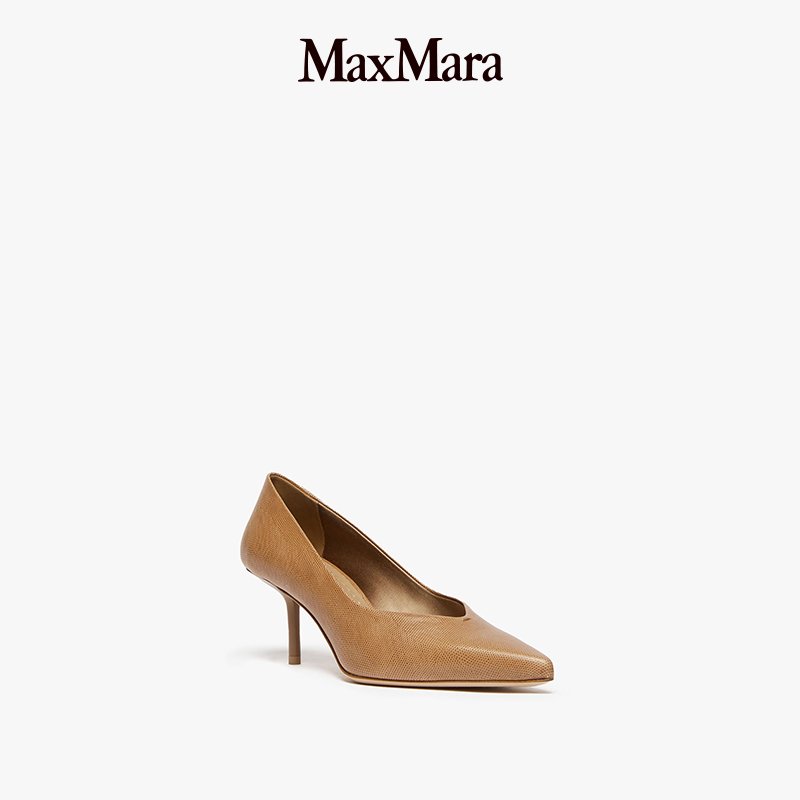 【礼物】MaxMara 2024春夏新品女装皮质高跟鞋4521134106