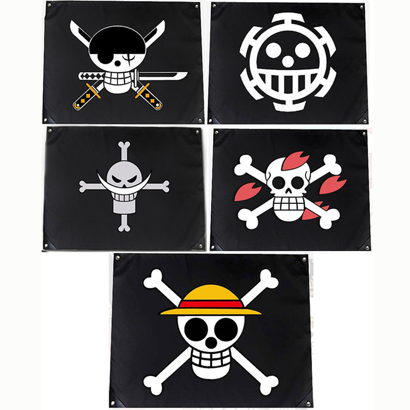 海贼王旗帜路飞索隆乔巴罗白胡子草帽海贼团骷髅海盗标志旗帜周边