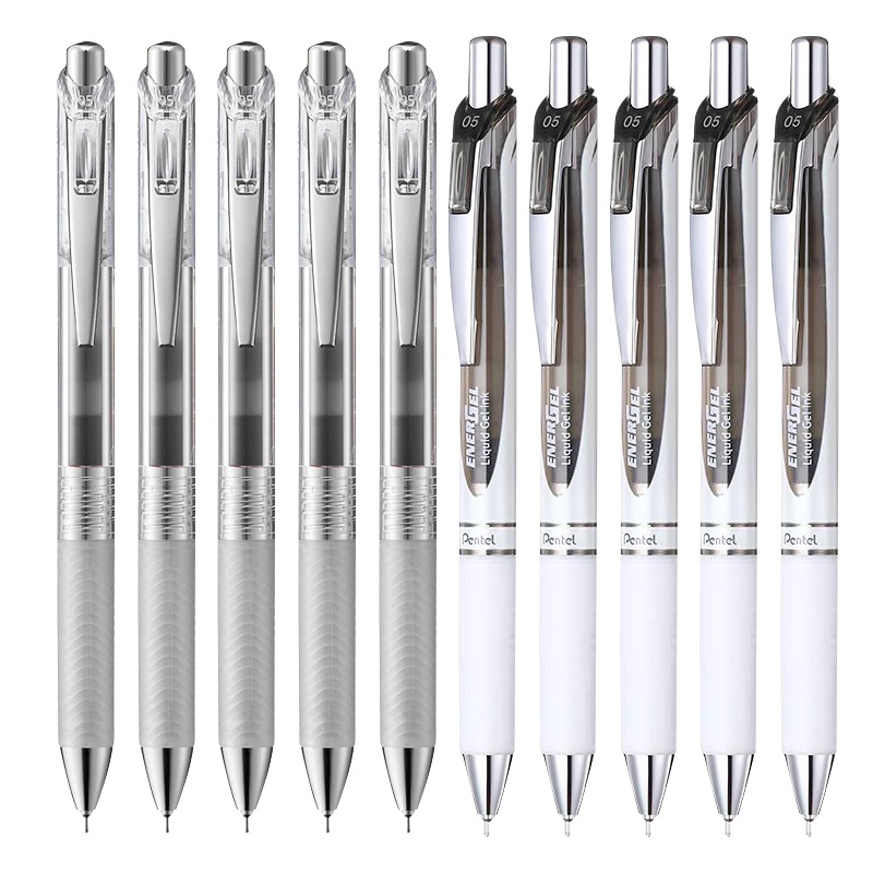 日本Pentel派通中性笔BLN75TL速干啫喱组合套装大容量多色简约按动针管式办公签字笔学生用bln75