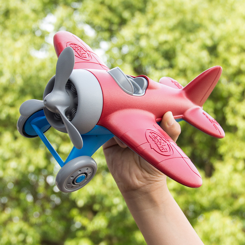 美国Green toys儿童飞机玩具直升机宝宝卡通红色结实耐摔塑料2岁6