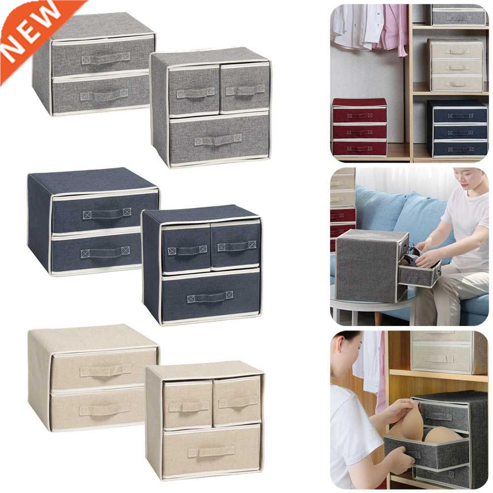 Linen Clothes Organizer With 3 Drawers Dividers Collapsible