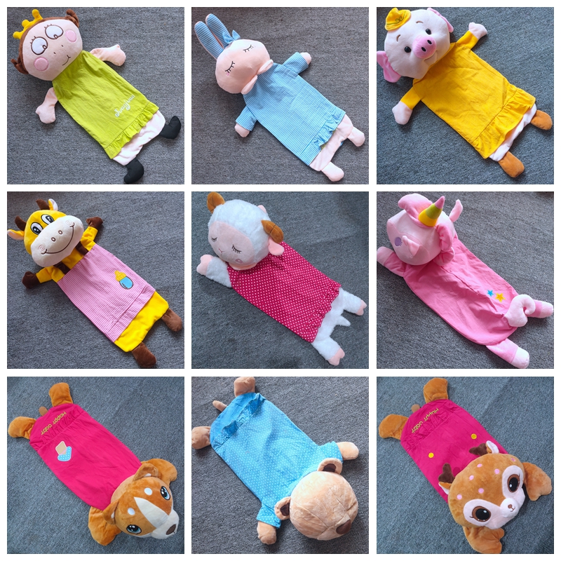 各种刺绣充棉绒绒立体头布身动物图案婴幼童卡通玩具单人枕套
