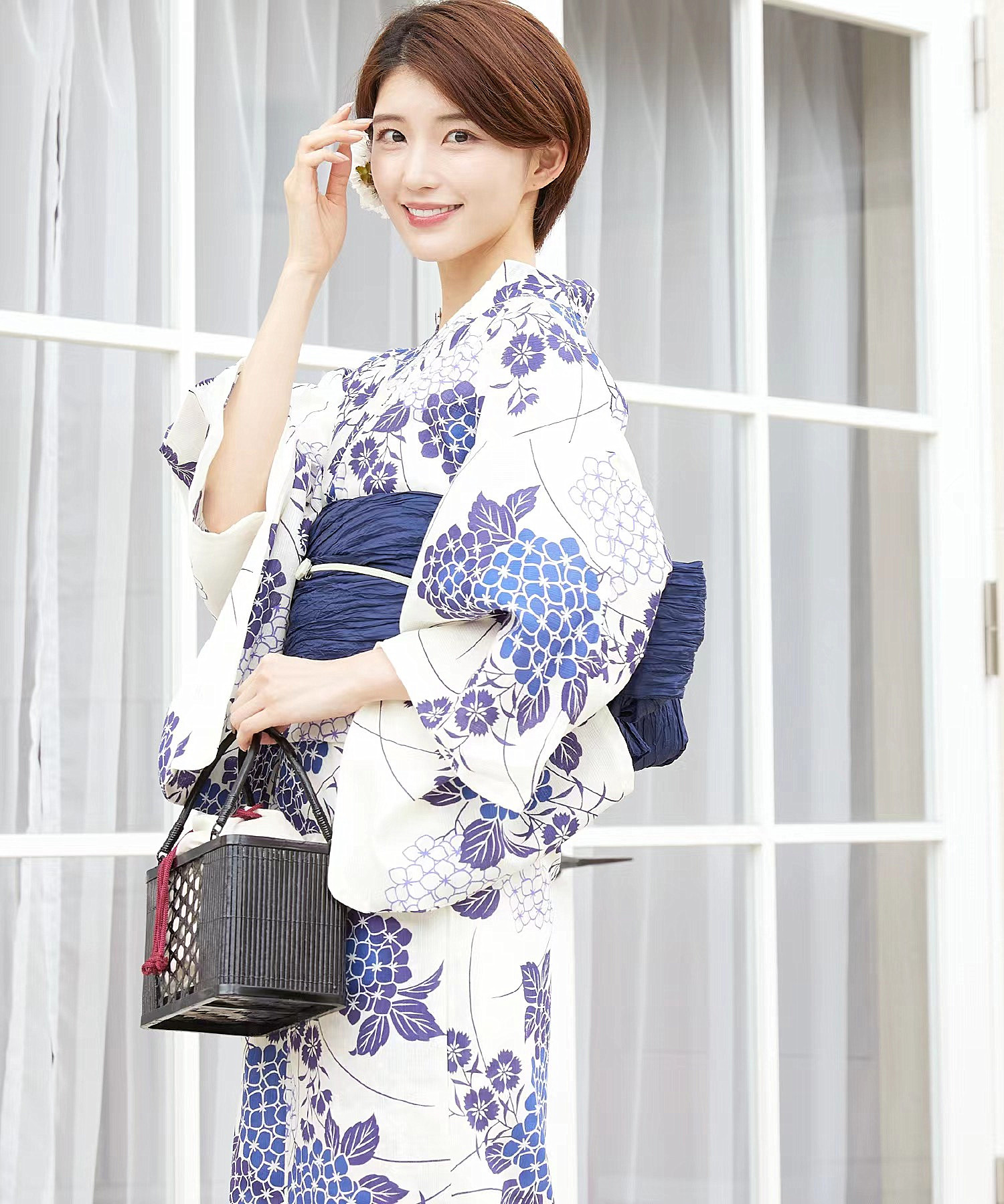 日本和服浴衣女 传统正装高档棉麻款式日系拍摄复古旅游服饰