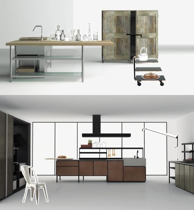 现代时尚餐厅橱柜家具设计灵感软装设计概念方案素材