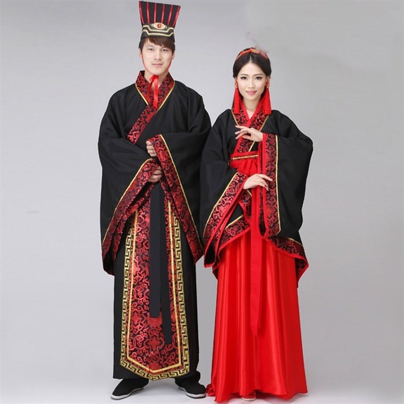 现货速发古代古装红色新娘新郎中式结婚喜服婚礼服装汉服唐朝汉朝