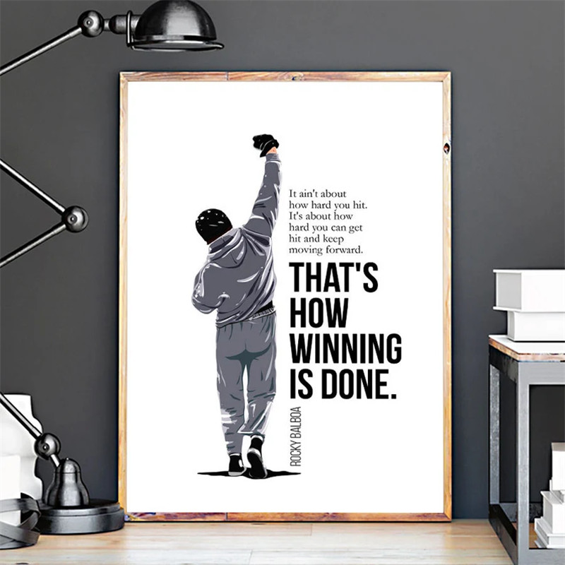 Rocky洛奇电影海报 史泰龙经典台词励志语录拳击体育挂画装饰画