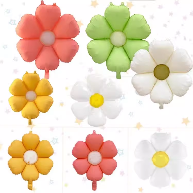 韩国INS风雏菊铝膜气球 笑脸太阳花网红生日派对装饰室外布景道具