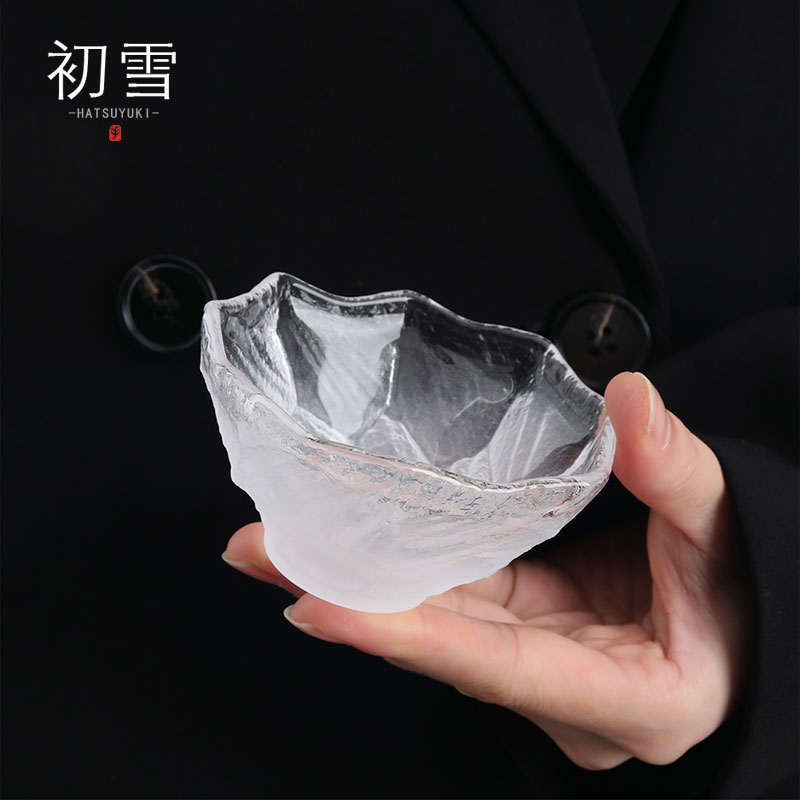 Hatsuyuki{何须浅碧色 自是花流}初雪水晶玻璃杯中古茶杯日式杯子