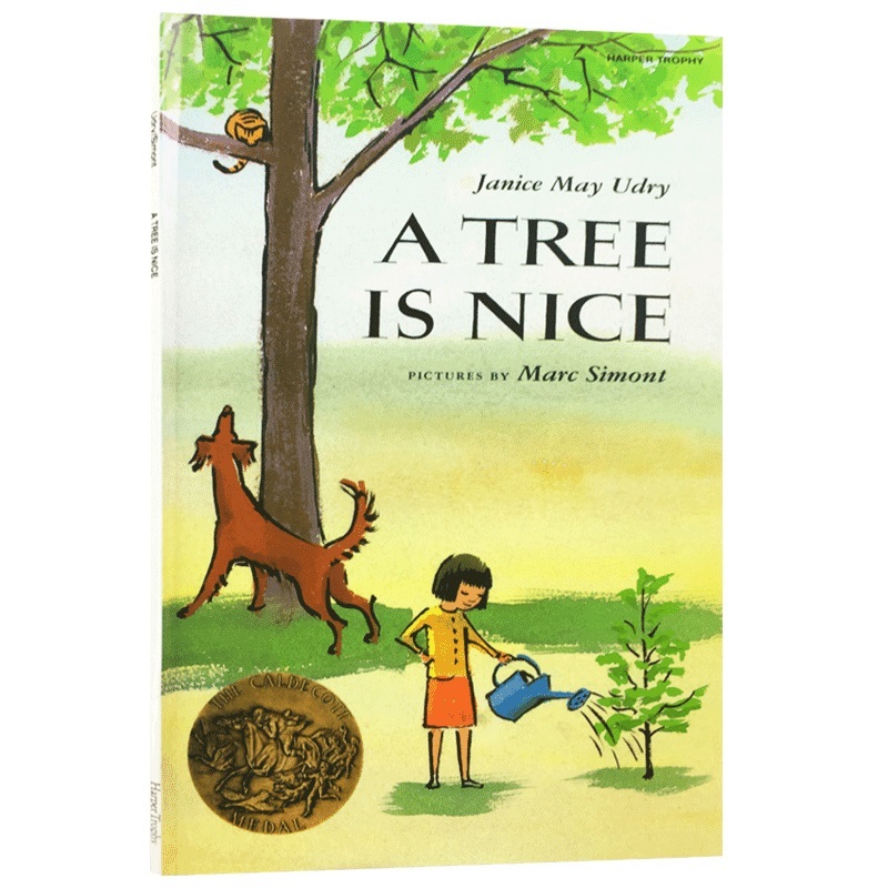 英文原版绘本 凯迪克金奖 A Tree Is Nice 有棵树真好 英文版儿童入门启蒙读物 学习英语阅读故事书 爱护自然读物 进口书籍