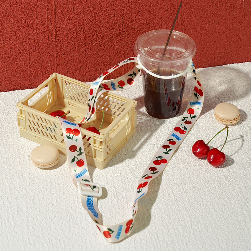 HaloStudio 原创设计 奶茶水杯带保温杯挂绳 便携水壶背带 包邮