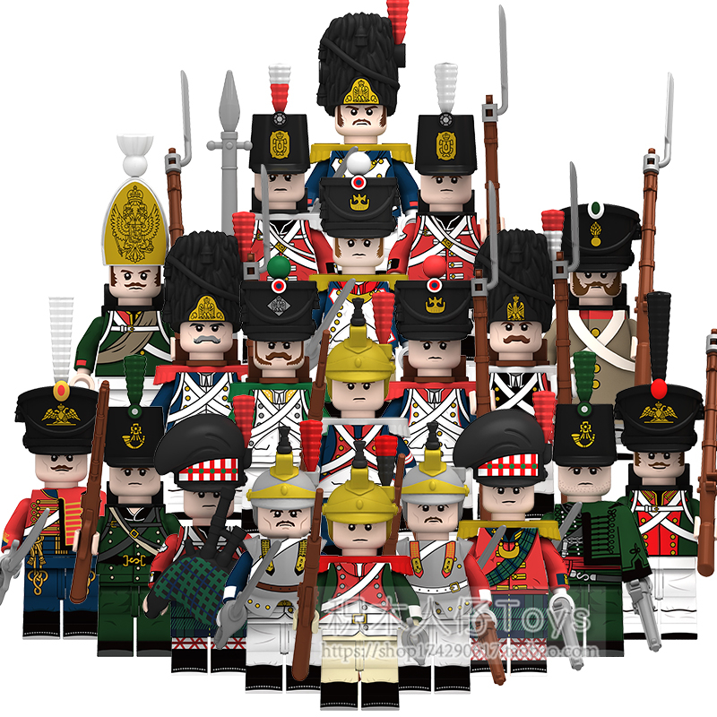 兼容乐高军事人仔特种兵积木法军英军俄罗斯战争士兵军官拼装玩具