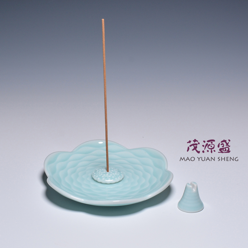 【茂源盛】台湾如生陶瓷创意茶花线香盘香道配件香插香座香熏香炉
