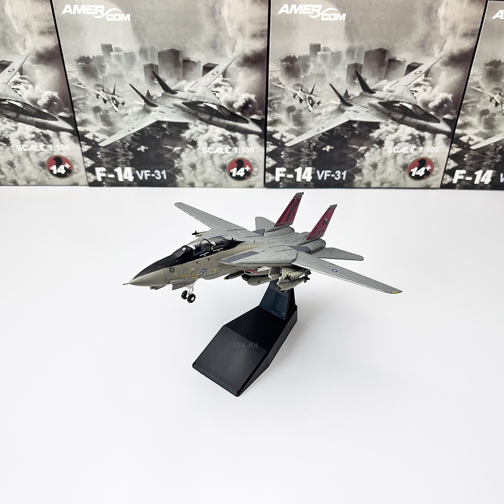 1/100 美军F14炸弹猫舰载机F-14战斗机仿真合金飞机模型成品摆件