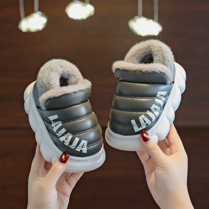儿童棉拖鞋女孩女童男童宝宝包跟小孩幼儿园棉鞋秋冬季室内毛毛鞋