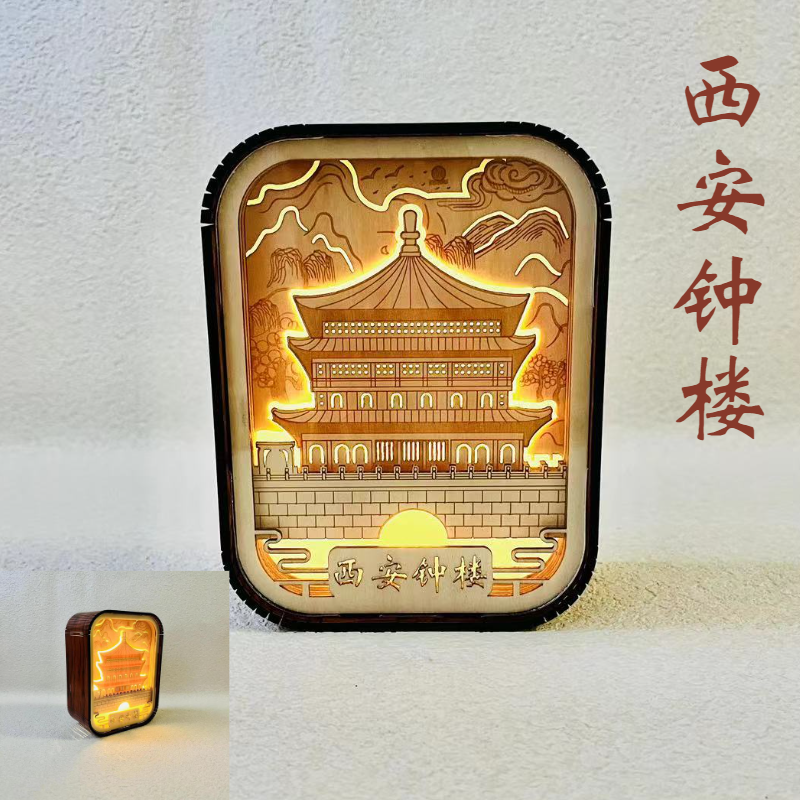 西安旅游文创纪念品大雁塔充电小夜灯摆件陕西景点精致礼物伴手礼