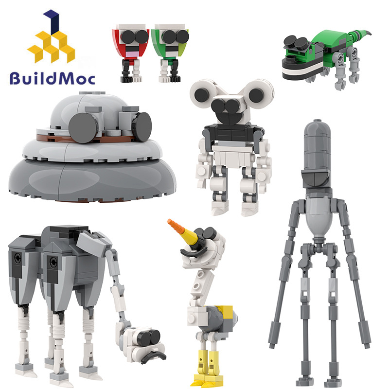 BuildMOC恐怖游戏畸形动物园管理员变异怪物玩偶模型拼装积木玩具