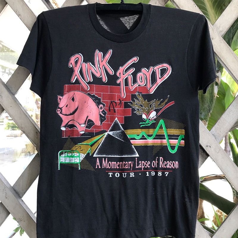 Pink Floyd平克弗洛伊德乐队飞猪迷墙cityboy重磅棉男女短袖T恤潮